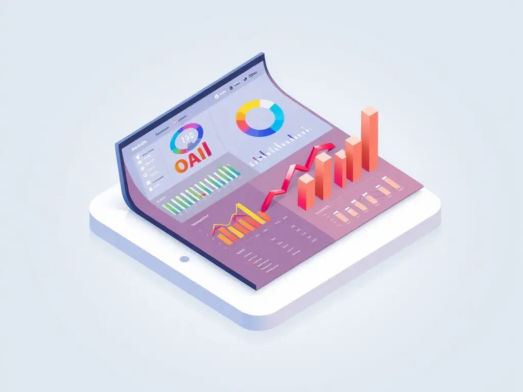 A visually compelling image depicting a data dashboard with various charts and graphs, highlighting key performance indicators (KPIs) and business metrics. The image should convey the idea of data-driven decision-making and business intelligence.
